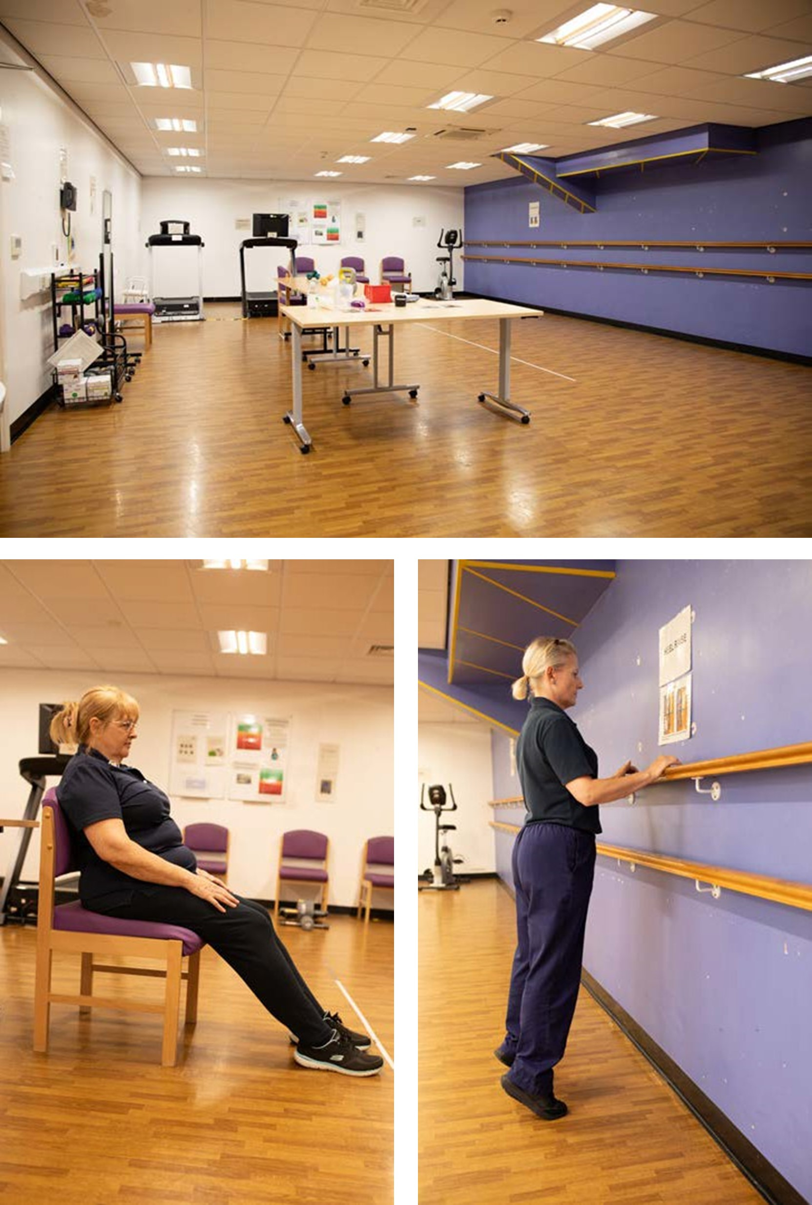 People performing pulmonary rehab exercises