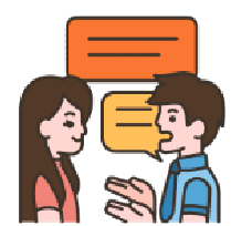 two people talking
