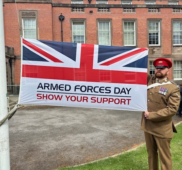 Daniel Petho at Trafford Council Armed Forces Day ceremony 2025jpg