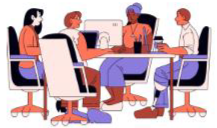 people sat around a table