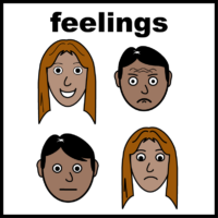 four faces showing different feelings