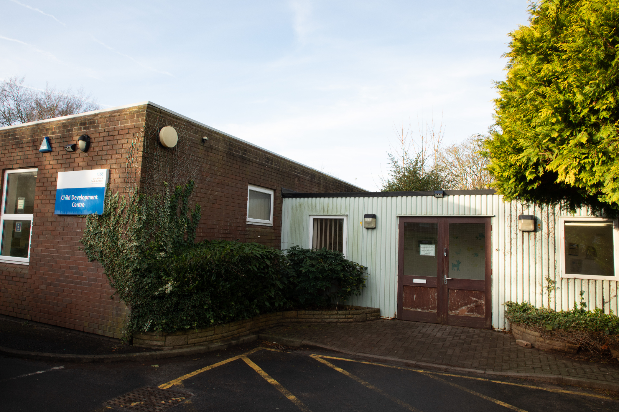 Entrance to the child development clinic in Ormskirk.