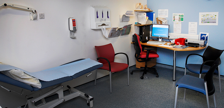 Examination room at Minerva Health Centre