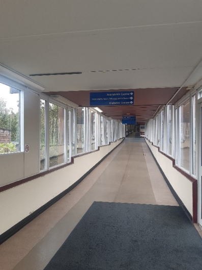 Corridor at Ormskirk Hospital
