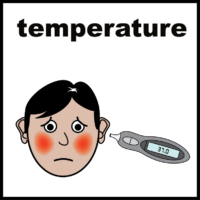 illustration of taking a persons temperature