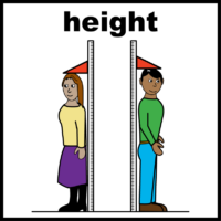 illustration of two people measuring their height