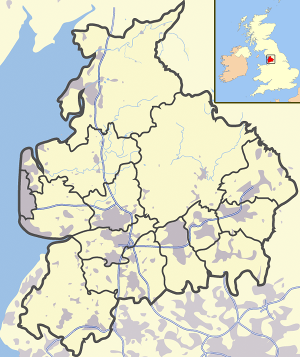 Lancashire highlighted on a map of the UK