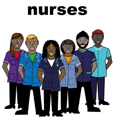 illustration of 6 nurses from different cultural backgrounds