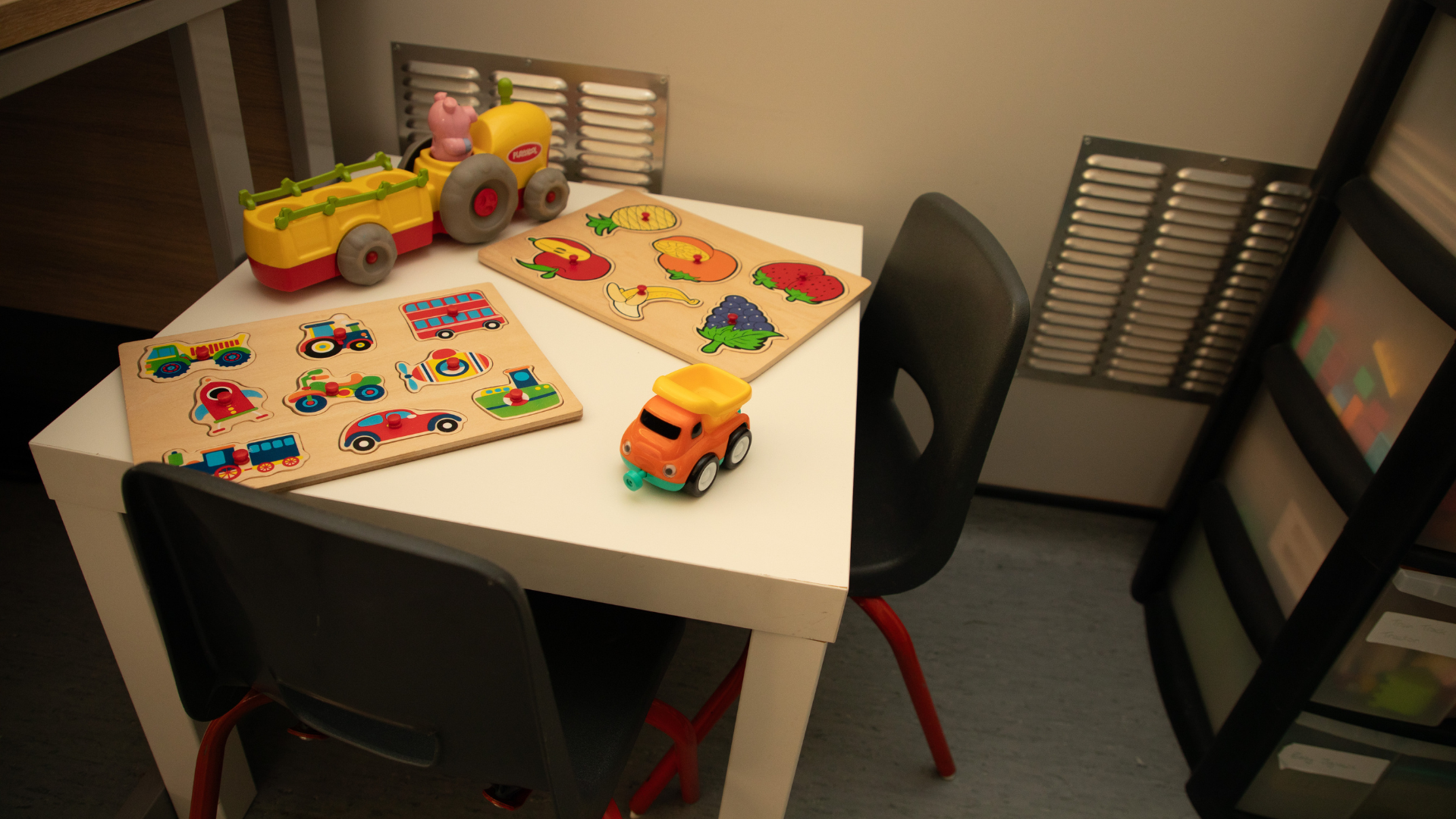 Childrens play table in a clinic room in Burscough Health Centre