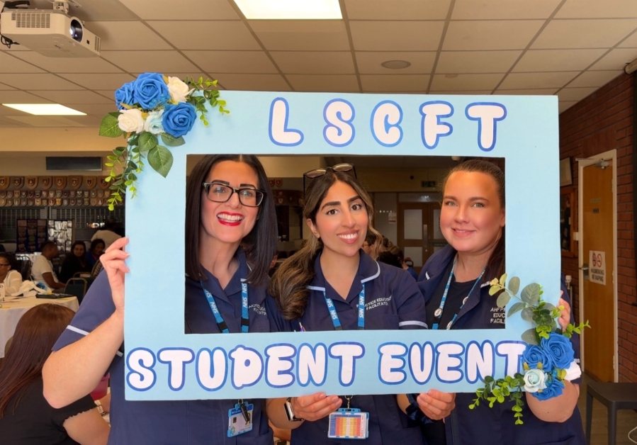 Student nurses in a photo frame