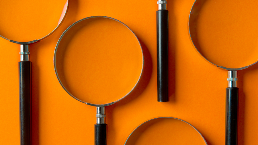Orange magnifying glass